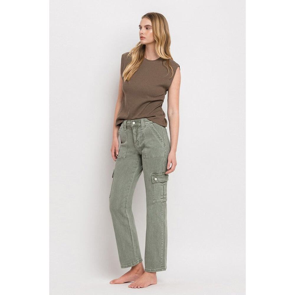 VERVET by Flying Monkey High Rise Cargo Straight Jeans - V3376AG - Size 24 - Picture 11 of 14